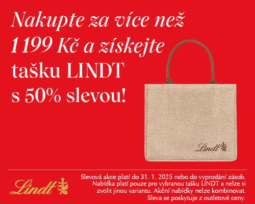 EXTRA sleva 50 % na tašku Lindt při koupi nad 1199 Kč